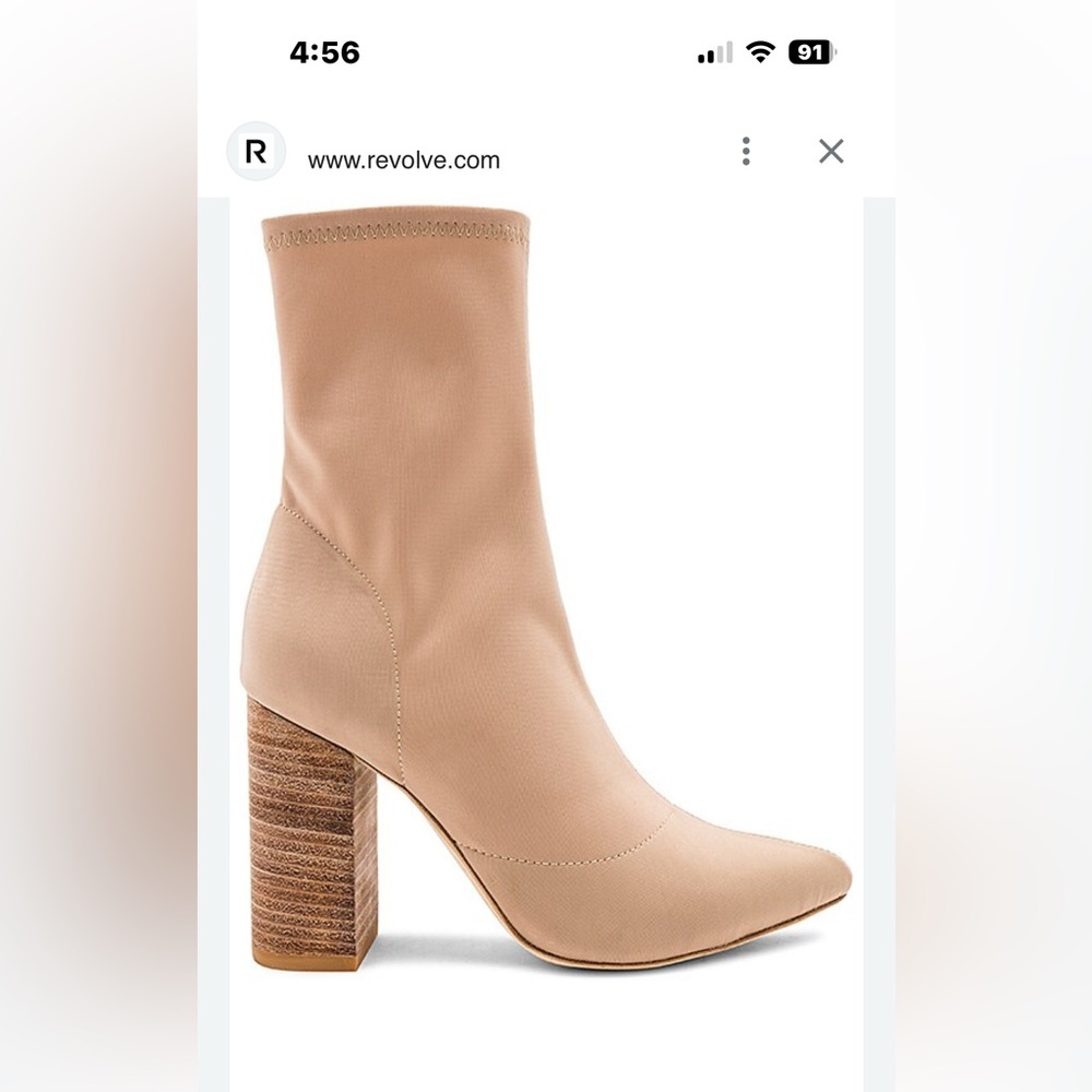 Raye  nude patent leather sock boots stacked heel womens 5.5